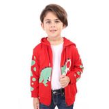 Toontoy Erkek Çocuk Baskılı Hırka Kırmızı 4 YAŞ