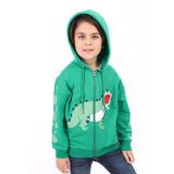 Toontoy Erkek Çocuk Baskılı Hırka Koyu Yeşil 5 YAŞ