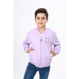 Toontoy Erkek Çocuk Baskılı Hırka Lila 13-14 YAŞ