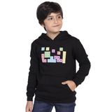 Toontoy Erkek Çocuk Baskılı Kanguru Cepli Sweatshirt Siyah 4 YAŞ