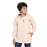 Toontoy Erkek Çocuk Baskılı Kapşonlu Hırka Bej 13-14 YAŞ