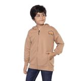 Toontoy Erkek Çocuk Baskılı Kapşonlu Hırka Kahverengi 6-7 YAŞ