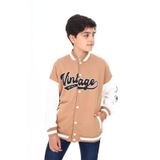 Toontoy Erkek Çocuk Baskılı Kolej Hırka Kahverengi 12-13 YAŞ