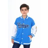 Toontoy Erkek Çocuk Baskılı Kolej Hırka Saks 10-11 YAŞ