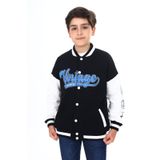 Toontoy Erkek Çocuk Baskılı Kolej Hırka Siyah 10-11 YAŞ