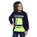 Toontoy Erkek Çocuk Baskılı Neon Cepli Sweatshirt Lacivert 14 YAŞ