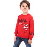 Toontoy Erkek Çocuk Baskılı Sweatshirt - 4 Yaş - Kırmızı