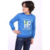 Toontoy Erkek Çocuk Baskılı Sweatshirt - 6 Yaş - Saks
