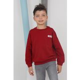 Toontoy Erkek Çocuk Baskılı Sweatshirt - 8 Yaş - Bordo
