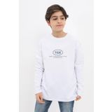 Toontoy Erkek Çocuk Baskılı Sweatshirt Beyaz 12 YAŞ