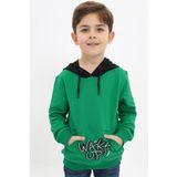 Toontoy Erkek Çocuk Baskılı Sweatshirt Çimen Yeşili 6 YAŞ
