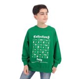 Toontoy Erkek Çocuk Baskılı Sweatshirt Çimen Yeşili 7 YAŞ