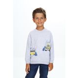 Toontoy Erkek Çocuk Baskılı Sweatshirt Gri Melanj 6 YAŞ