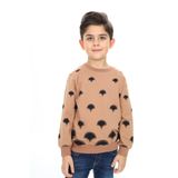 Toontoy Erkek Çocuk Baskılı Sweatshirt Kahverengi 7 YAŞ