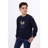 Toontoy Erkek Çocuk Baskılı Sweatshirt Lacivert 6-7 YAŞ