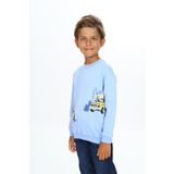 Toontoy Erkek Çocuk Baskılı Sweatshirt Mavi 4 YAŞ