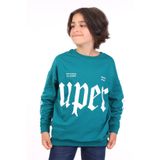 TOONTOY Erkek Çocuk Baskılı Sweatshirt Petrol Mavi, 12-13 Yaş, 22634, Petrol Mavi, erkek-çocuk