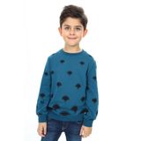 Toontoy Erkek Çocuk Baskılı Sweatshirt Petrol Mavi 5 YAŞ