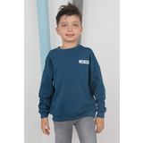 Toontoy Erkek Çocuk Baskılı Sweatshirt Petrol Mavi 6 YAŞ