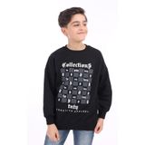 Toontoy Erkek Çocuk Baskılı Sweatshirt Siyah 7 YAŞ