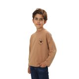 Toontoy Erkek Çocuk Baskılı Tişört Kahverengi 7 YAŞ