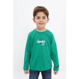 Toontoy Erkek Çocuk Baskılı Tişört Koyu Yeşil 6 YAŞ