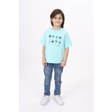 Toontoy Erkek Çocuk Baskılı Tişört Su Yeşili 5 YAŞ