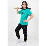 Toontoy Erkek Çocuk Baskılı Üçlü Eşofman Takım Koyu Yeşil 6-7 YAŞ