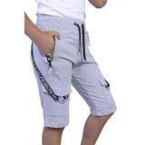 Toontoy Erkek Çocuk Beli Ayarlanabilir Şerit Detaylı Kapri Gri Melanj 12 YAŞ
