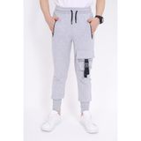 Toontoy Erkek Çocuk Beli Paçası Ribanalı Fermuar Cepli Basic Jogger Eşofman Altı - Kargo Cep & 2 Iplik - 10 - Gri