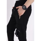 Toontoy Erkek Çocuk Beli Paçası Ribanalı Fermuar Cepli Basic Jogger Eşofman Altı - Kargo Cep & 2 Iplik - 10 - Siyah