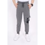 Toontoy Erkek Çocuk Beli Paçası Ribanalı Fermuar Cepli Basic Jogger Eşofman Altı - Kargo Cep & 2 Iplik - 8 - Antrasit