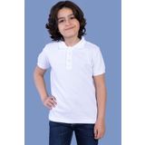 Toontoy Erkek Çocuk Beyaz Düğmeli Polo Yaka T-Shirt