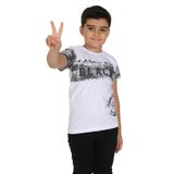Toontoy Erkek Çocuk Black Baskılı T-Shirt - 6 Yaş - Beyaz