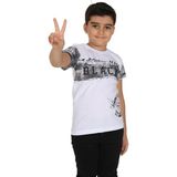 Toontoy Erkek Çocuk Black Baskılı T-Shirt - 8 Yaş - Beyaz