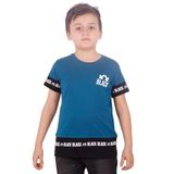 Toontoy Erkek Çocuk BLACK Baskılı Tişört Petrol Mavi 4-5 YAŞ