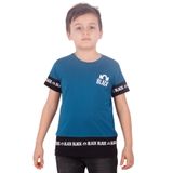 Toontoy Erkek Çocuk BLACK Baskılı Tişört Petrol Mavi 6-7 YAŞ