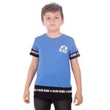 Toontoy Erkek Çocuk BLACK Baskılı Tişört Saks 6-7 YAŞ