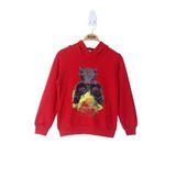 TOONTOY Erkek Çocuk Boks Eldivenli Boğa Baskılı Kapüşonlu Sweatshirt, 8 Yaş, 13705-, Kırmızı, erkek-çocuk