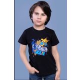 Toontoy Erkek Çocuk Born To Skate Baskılı Tişört Siyah 3 YAŞ