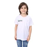 Toontoy Erkek Çocuk Cep Baskılı Tişört Beyaz 7 YAŞ
