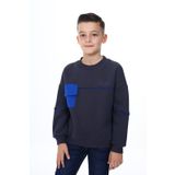 Toontoy Erkek Çocuk Cep Detaylı Baskılı Sweatshirt Füme 7 YAŞ