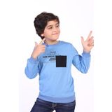Toontoy Erkek Çocuk Cep Detaylı Baskılı Sweatshirt İndigo 5 YAŞ