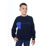 Toontoy Erkek Çocuk Cep Detaylı Baskılı Sweatshirt Lacivert 5 YAŞ