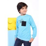 Toontoy Erkek Çocuk Cep Detaylı Baskılı Sweatshirt Mavi 6 YAŞ