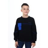 Toontoy Erkek Çocuk Cep Detaylı Baskılı Sweatshirt Siyah 7 YAŞ