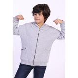 Toontoy Erkek Çocuk Cep Dıfferent Style Tıme Baskılı Hırka Gri Melanj 6-7 YAŞ