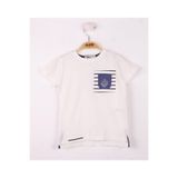 TOONTOY Erkek Çocuk Cep Üstü Çapa Nakışlı T-Shirt 4 Yaş, 4 Yaş, 12678-1, Ekru, Erkek Çocuk