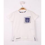 Toontoy Erkek Çocuk Cep Üstü Çapa Nakışlı T-Shirt Ekru 4 YAŞ