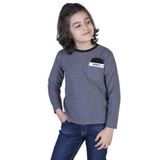 Toontoy Erkek Çocuk Cep Üstü Şerit Detaylı Tişört Antrasit Melanj 4 YAŞ